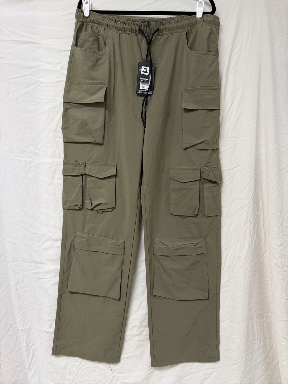 BNWT American Stitch Men’s XXL Nylon Cargo Pants Olive Color Style HD22-B306